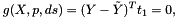 \[ g(X, p, ds) = (Y - \tilde{Y} )^T t_1 = 0 , \]