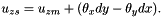 \[ u_{zs} = u_{zm} + (\theta_x dy - \theta_y dx). \]
